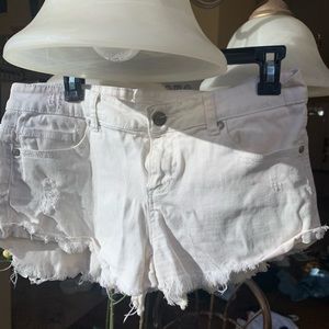 White denim shorts